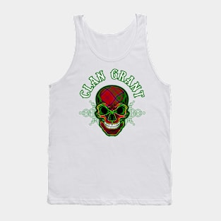 Scottish Clan Grant Tartan Celtic Skull Tank Top